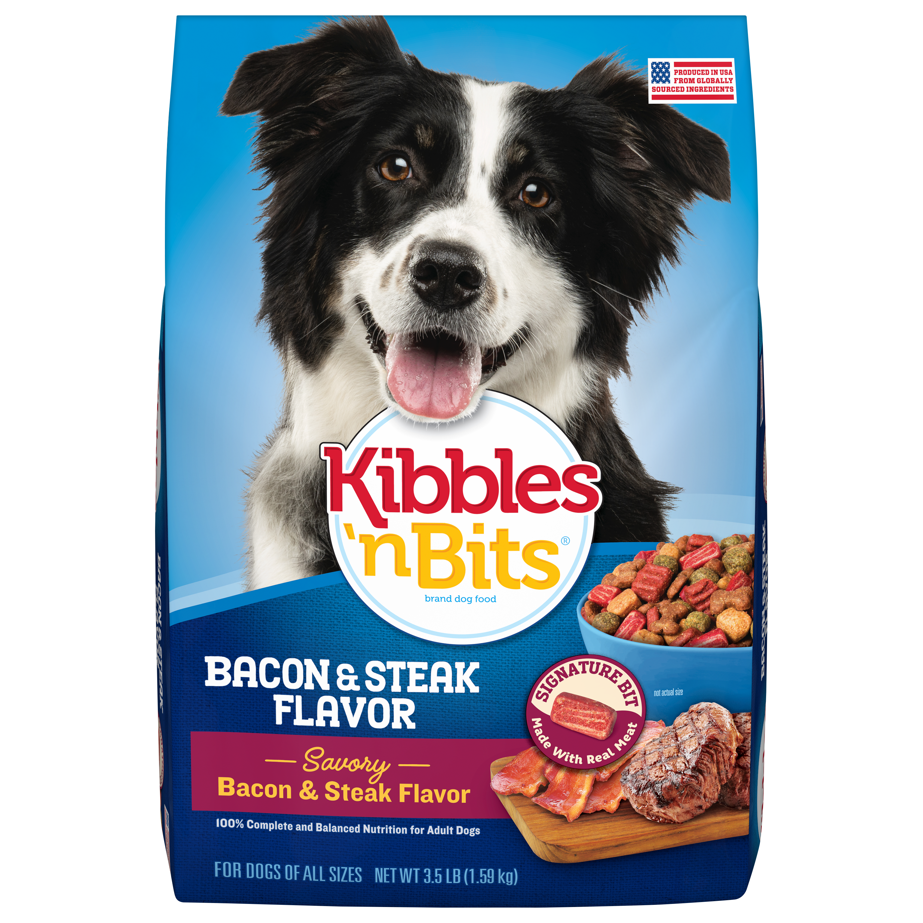 Kibbles n Bits Savory Bacon Steak Flavor Dry Dog Food